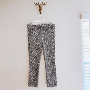 ANTHROPOLOGIE Women's Black & White Pineapple Skinny Jeans Size 8